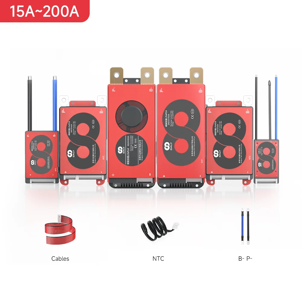 Daly BMS Lifepo4 3S 4S 7S 8S 10S 16S BMS 20A 30A 40A 50A 60A 100A 150A 200A NTC Ebike ķ Bluetooth ƴ